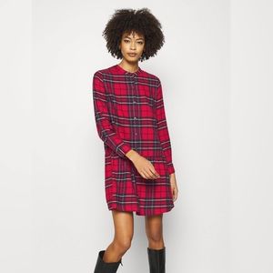 🎄 GAP Red Plaid Shirt Dress ♥️